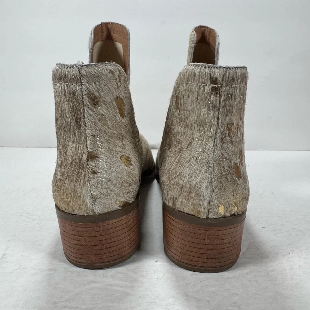 Coconuts by Matisse Pronto Cream Metallic Gold Calf Hair Split Shaft Bootie 9.5M